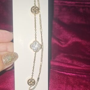 Fashion Jewelry‎ Gold and Silver Clover Women's Bracelet -New